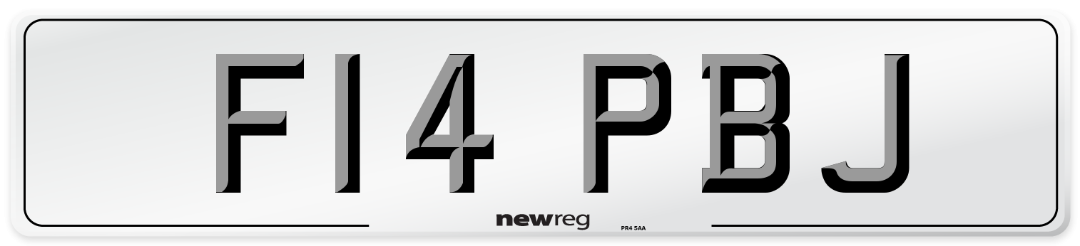 F14 PBJ Number Plate from New Reg